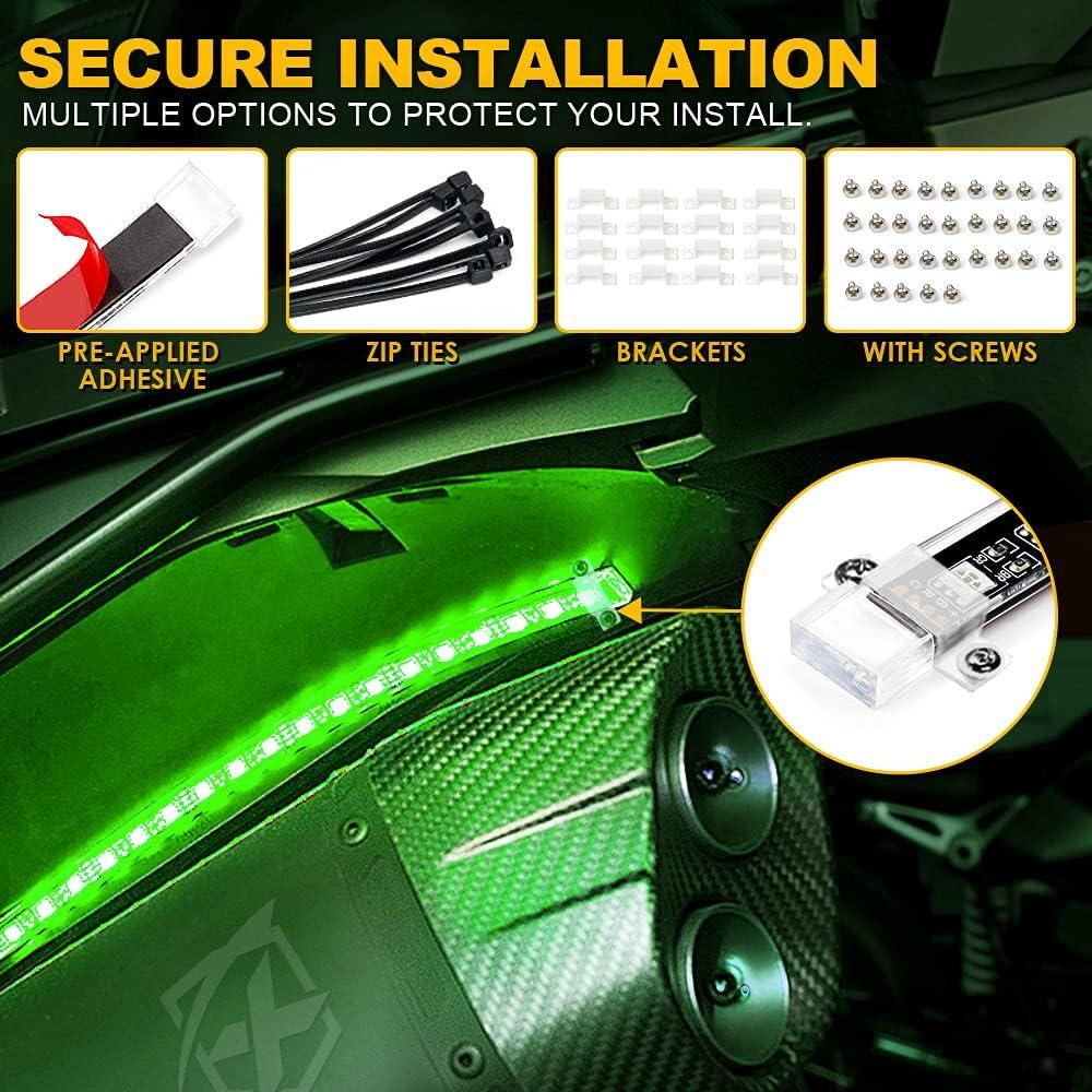 Kit de Luces LED RGB Xprite 8PCS para Motocicleta Impermeable