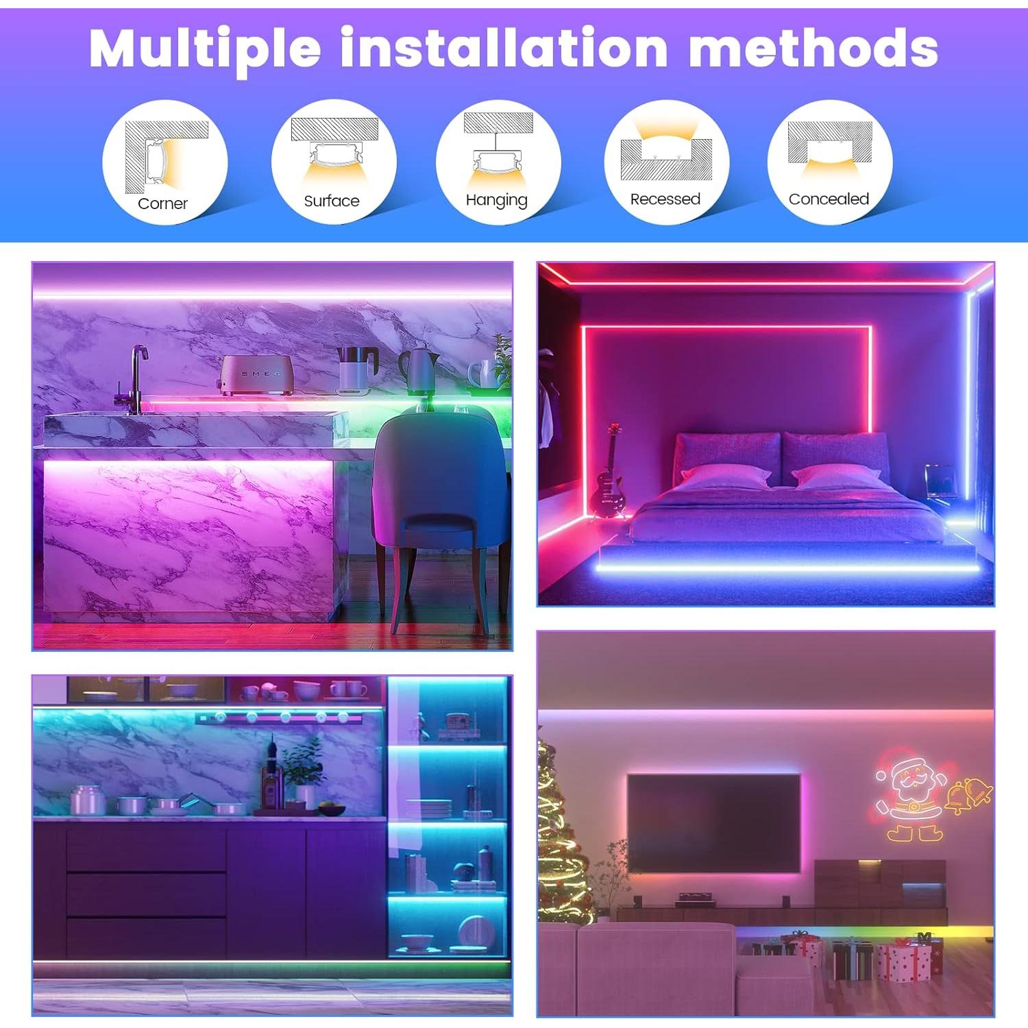 Canal LED Muzata U108 1M 6Pack con Cubierta Blanca Lechosa