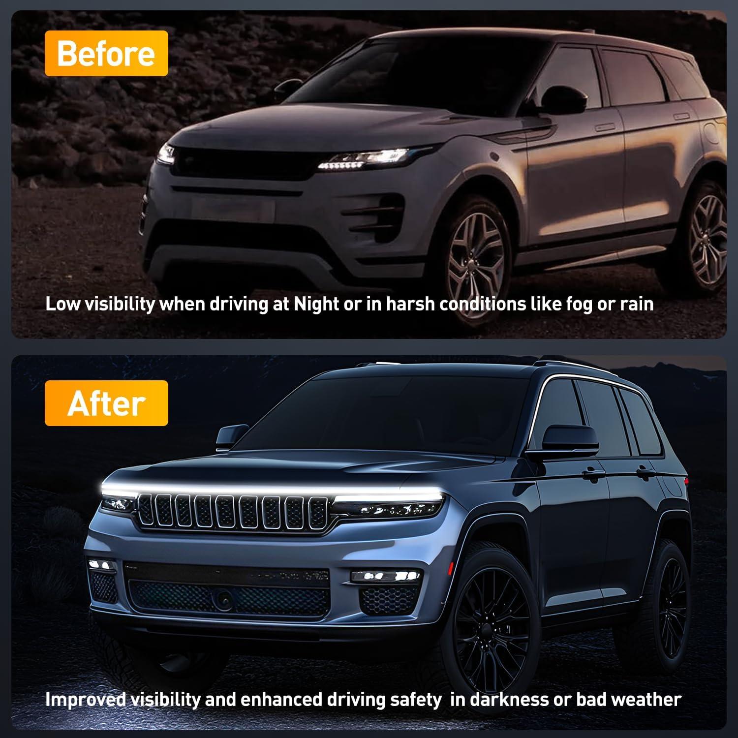 Tira de Luz LED Nilight TL-341 70" Blanca Impermeable para Coche