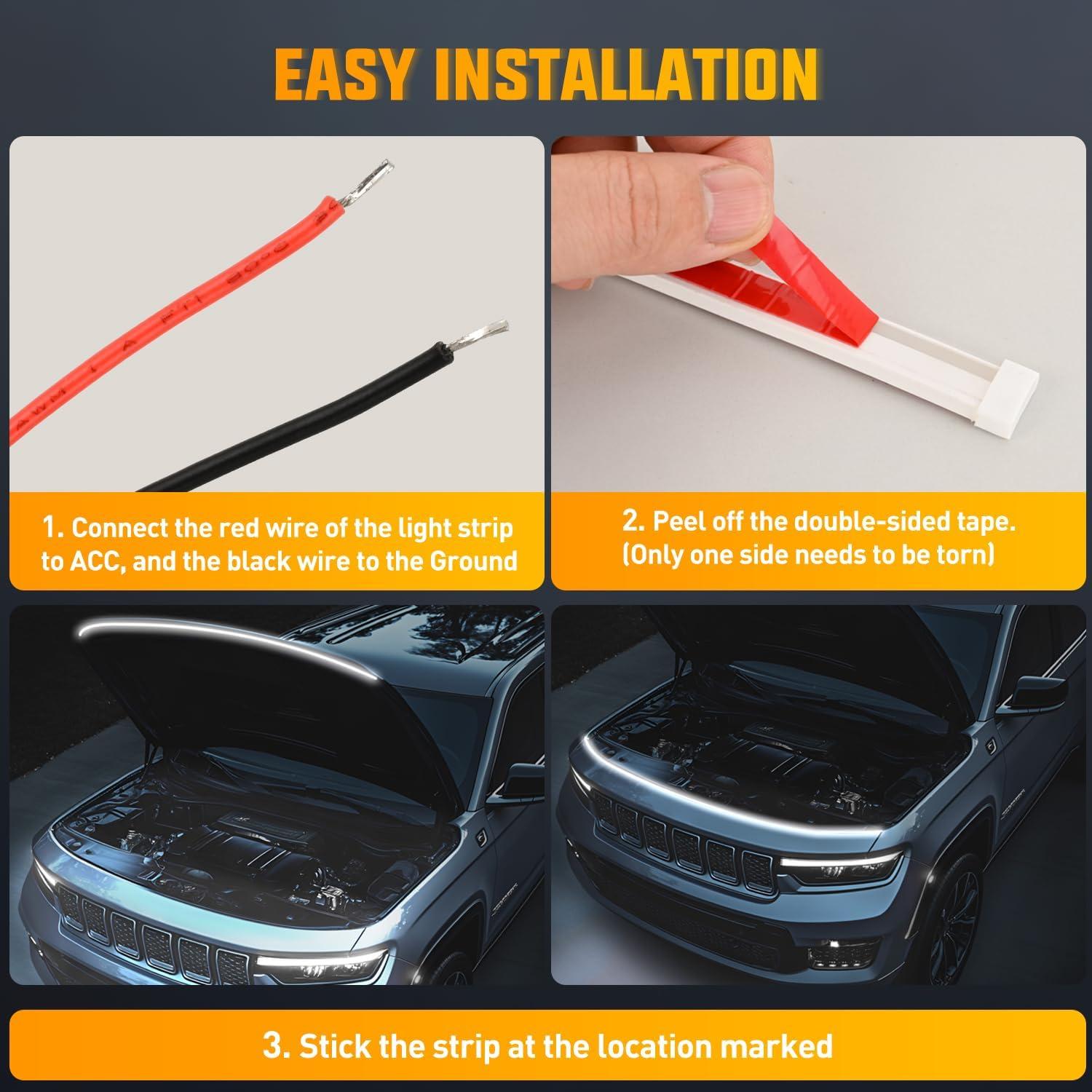 Tira de Luz LED Nilight TL-341 70" Blanca Impermeable para Coche