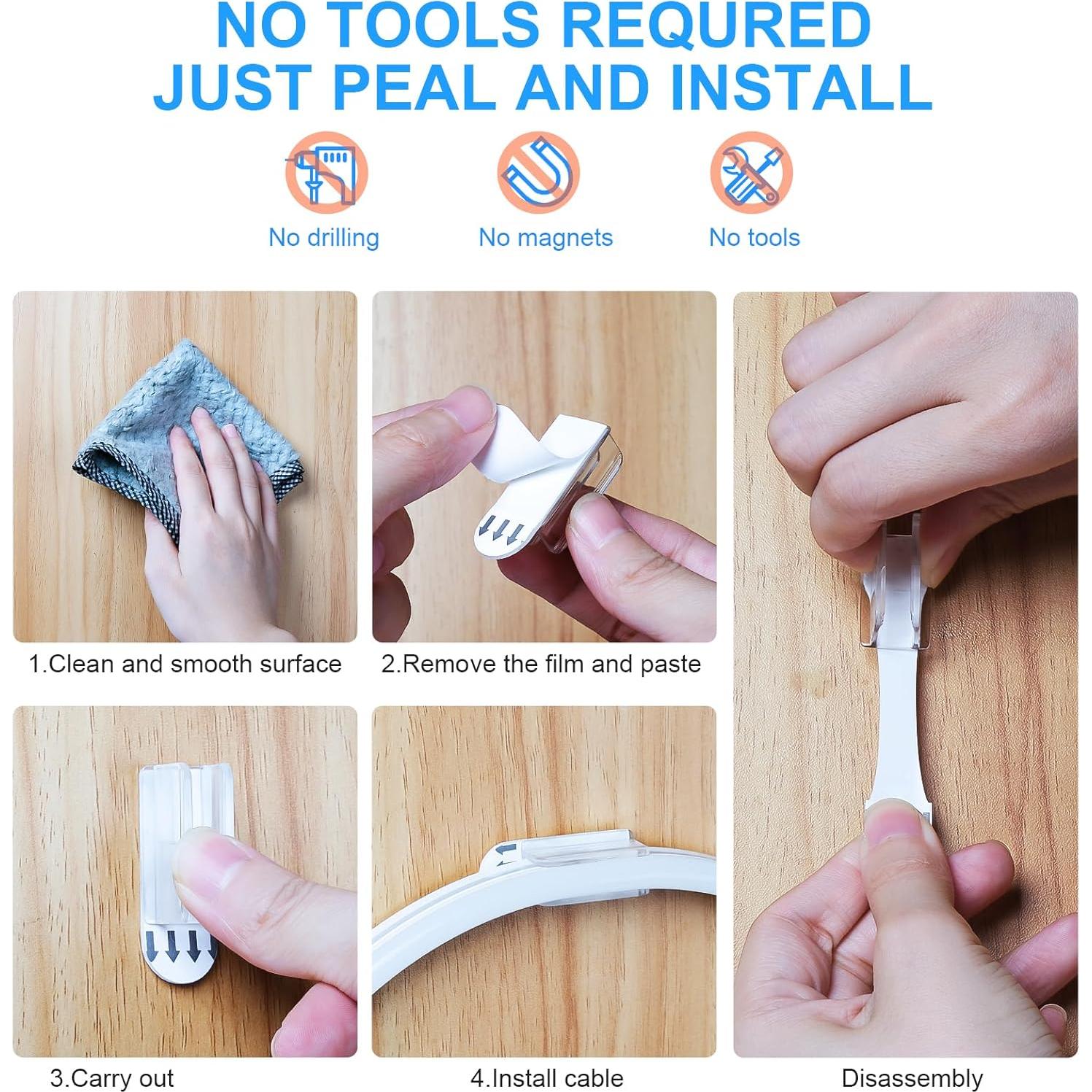 Clips Adhesivos para Luces de Cuerda de Neón Hetyue - 40 Piezas