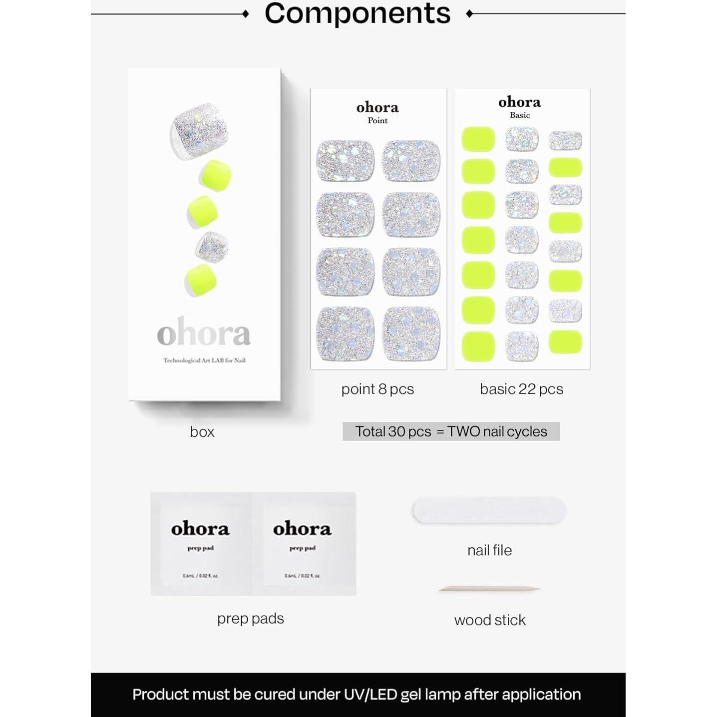 Tiras de Gel Semi-Curado ohora 34pcs P Luz Neón - 16 Colores