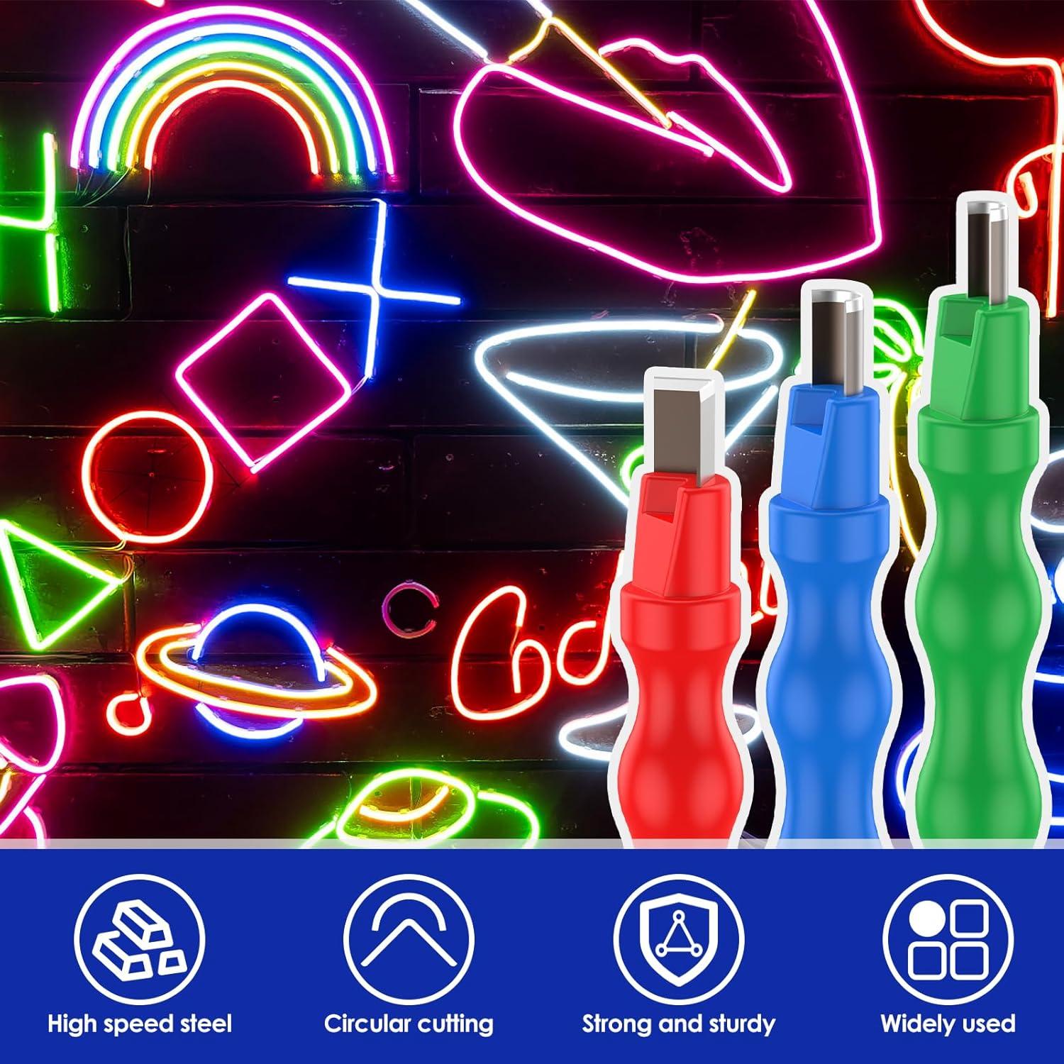 Cortador de Luz Neón SHASUXTING 3 Piezas Acero HSS