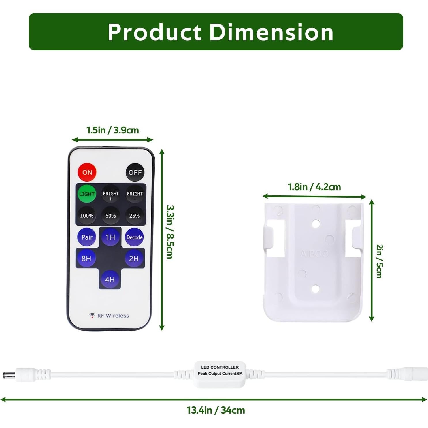 Control Remoto Mini AIBOO para Luces LED 12V Dimmable