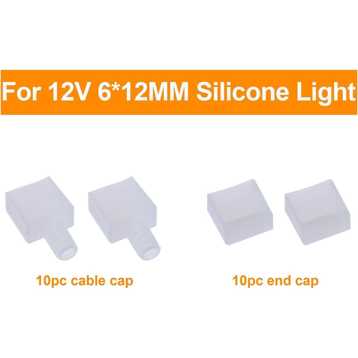 Kit de 20 tapas de cable y finales Shine Decor para luces LED 6x12mm