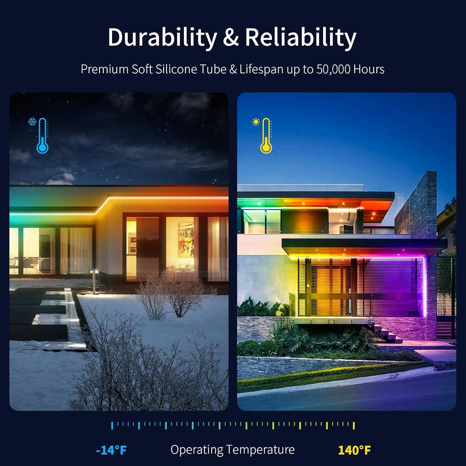 Tira de Luz LED de Neón Ustarus 20FT RGB IC con Control Remoto