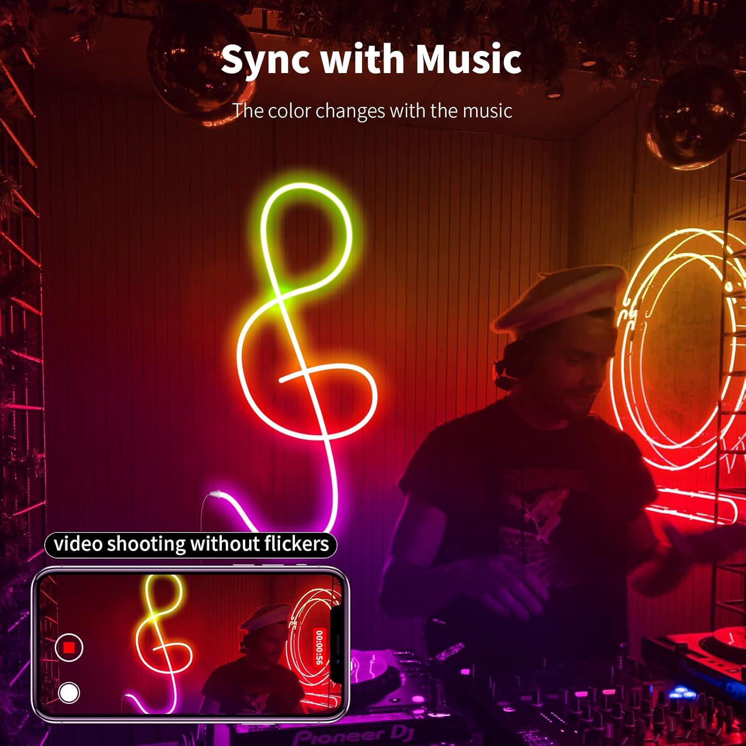 Tira de Luz LED de Neón Ustarus 20FT RGB IC con Control Remoto