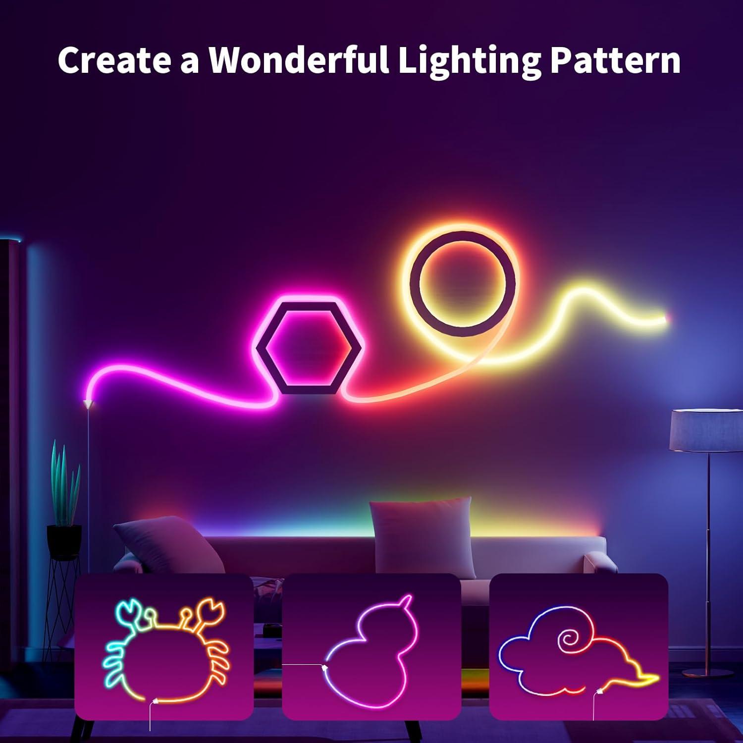 Tira de Luz LED de Neón Ustarus 20FT RGB IC con Control Remoto