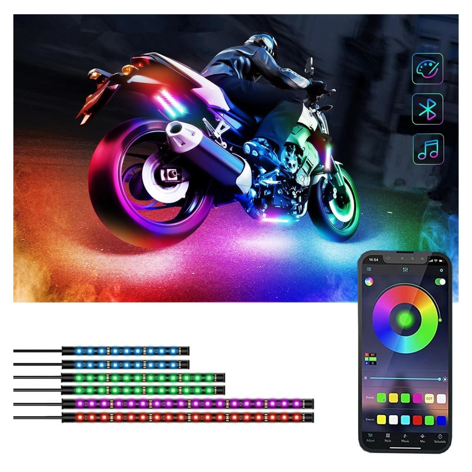 Kit de Luces LED Multicolor Sxlofty para Motocicleta 6 Pcs