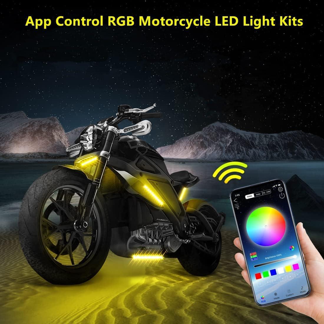 Kit de Luces LED Multicolor Sxlofty para Motocicleta 6 Pcs