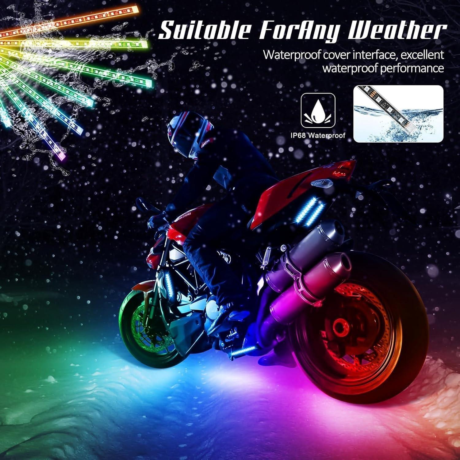 Kit de Luces LED Multicolor Sxlofty para Motocicleta 6 Pcs