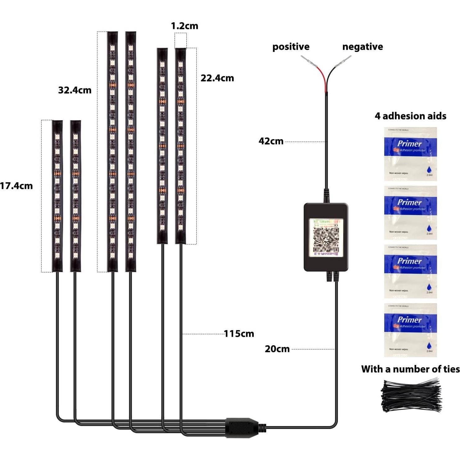 Kit de Luces LED Multicolor Sxlofty para Motocicleta 6 Pcs