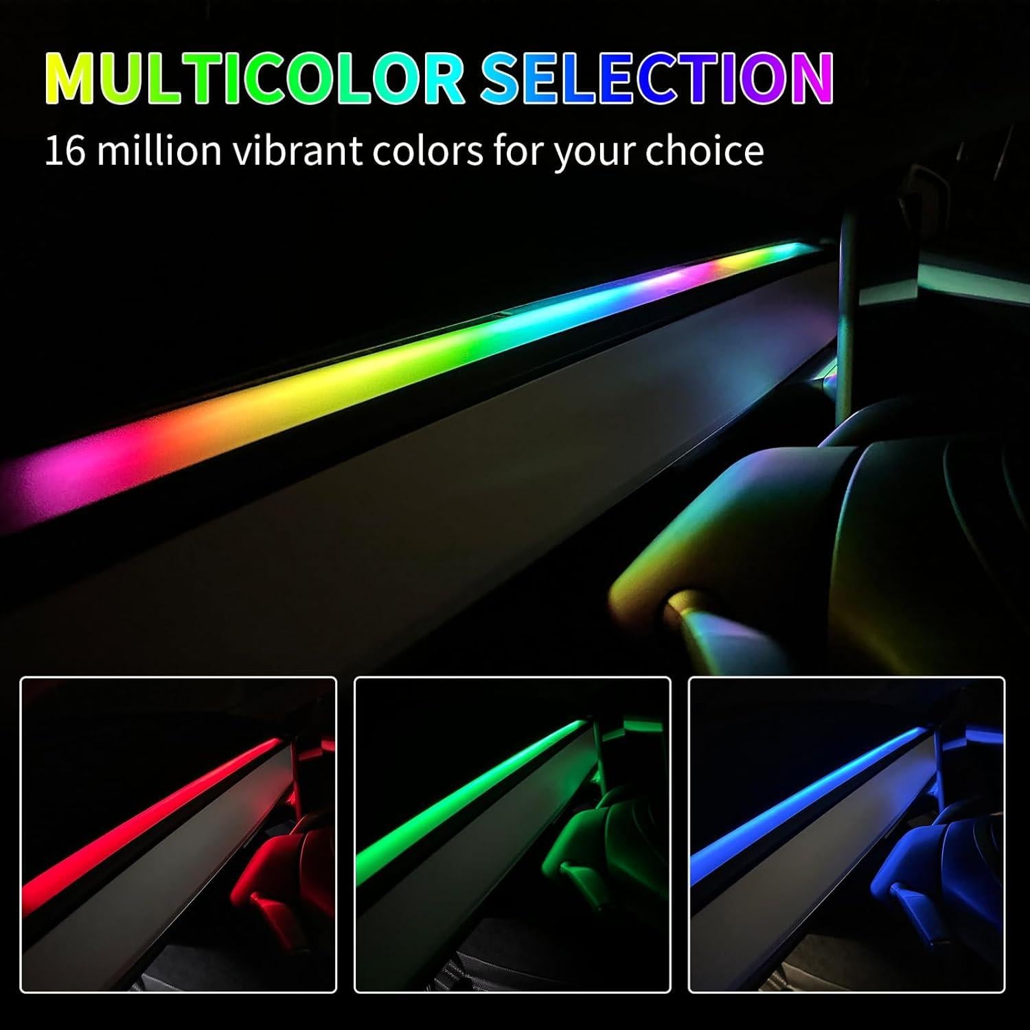 Luces Neón LED RGB para Tesla Model 3/Y 2021-2025 con Control Remoto