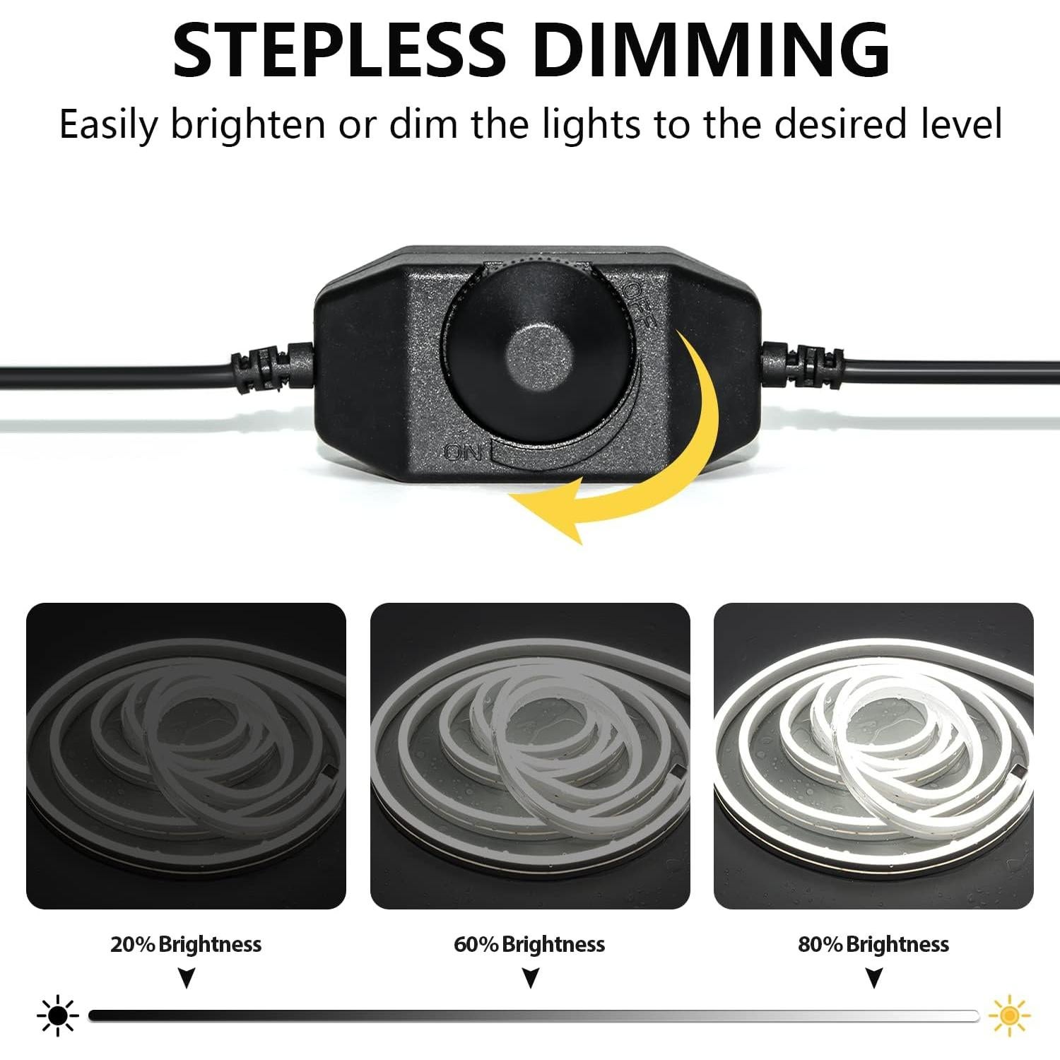 Tira de Luz LED Neón 3m EUGOBRTEN Blanca Regulable