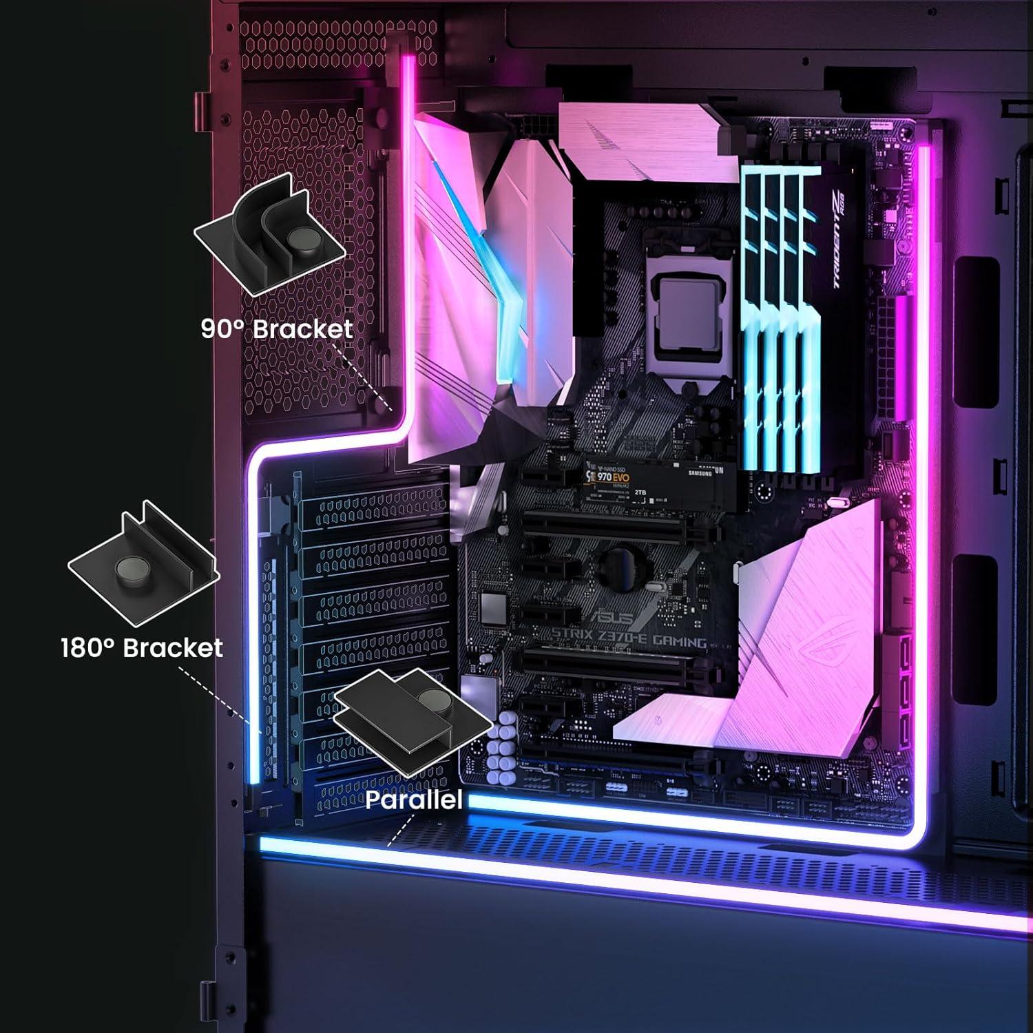 Tira LED ARGB Vetroo 55 cm para PC con 8 Soportes