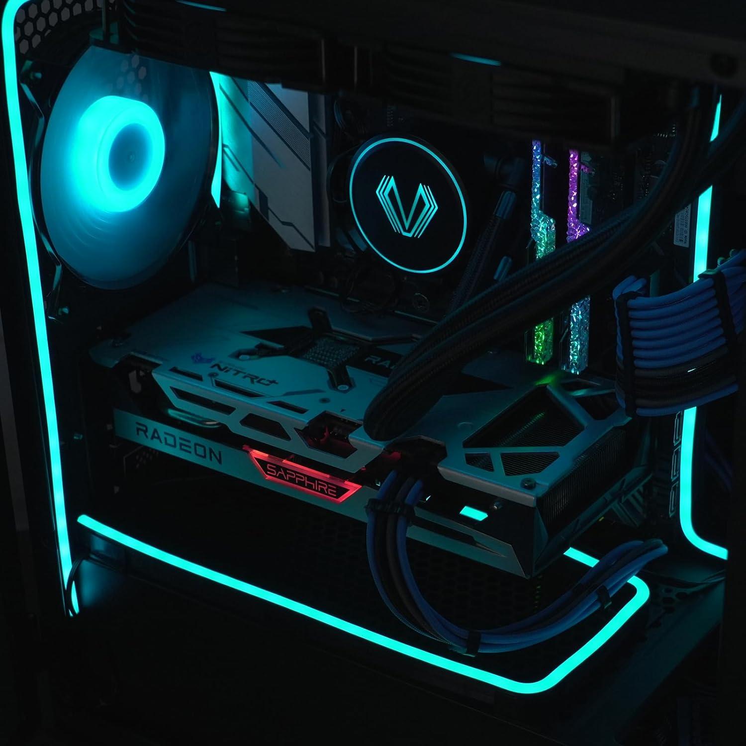 Tira LED ARGB Vetroo 55 cm para PC con 8 Soportes