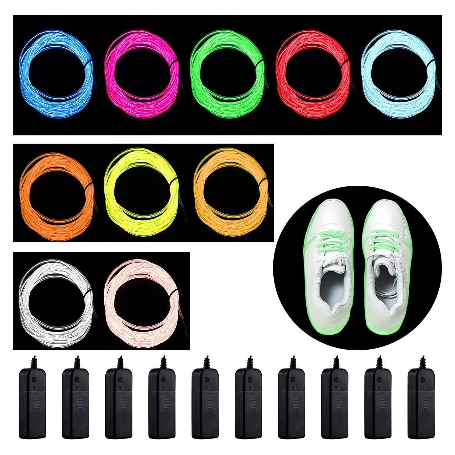 Tuanse 10 Cables LED Neón de 3m con Batería para Decoración