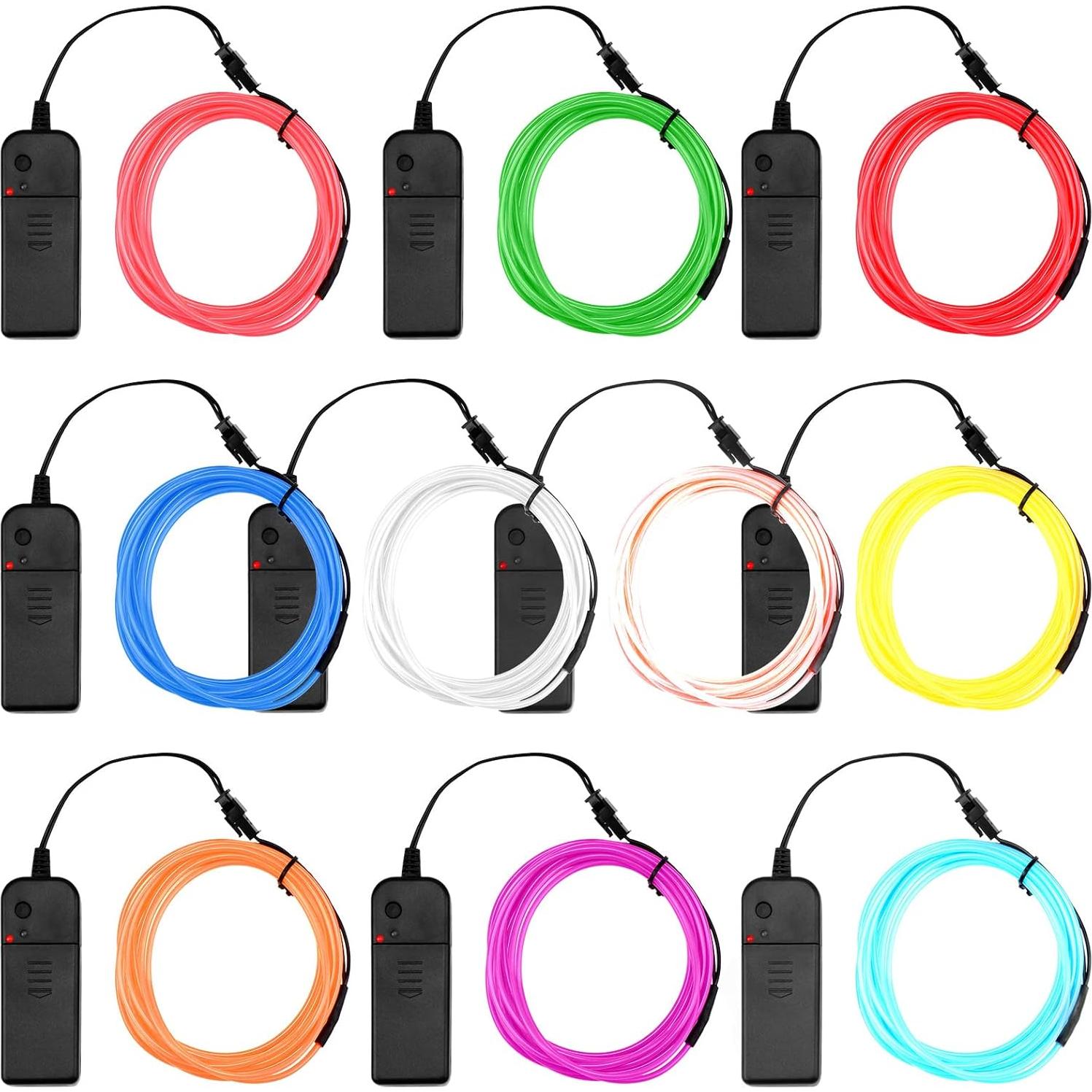 Tuanse 10 Cables LED Neón de 3m con Batería para Decoración