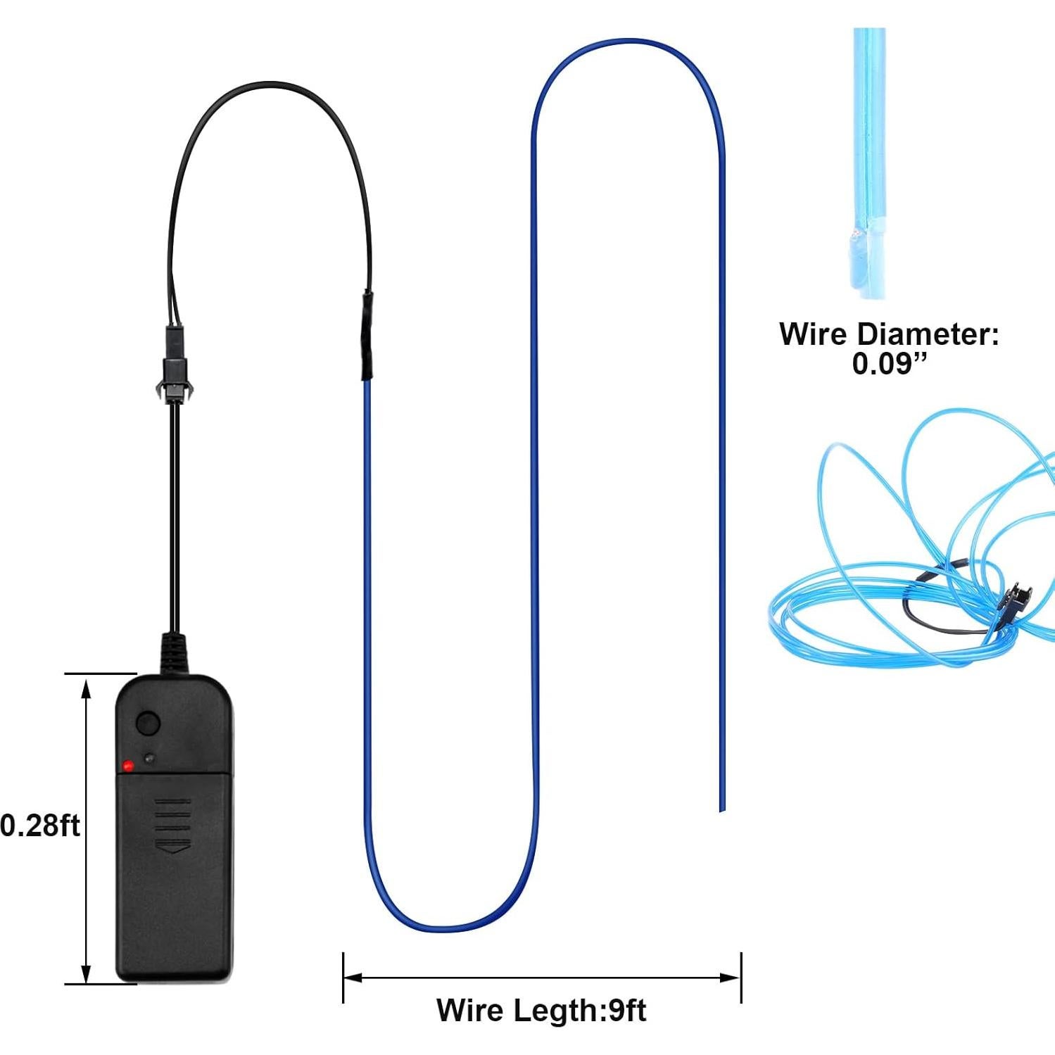 Tuanse 10 Cables LED Neón de 3m con Batería para Decoración