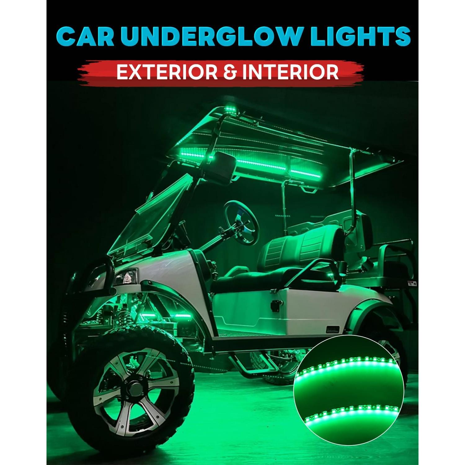 Tira de Luz LED Verde 12V Miisiya 4 Paquetes 60 cm Impermeable