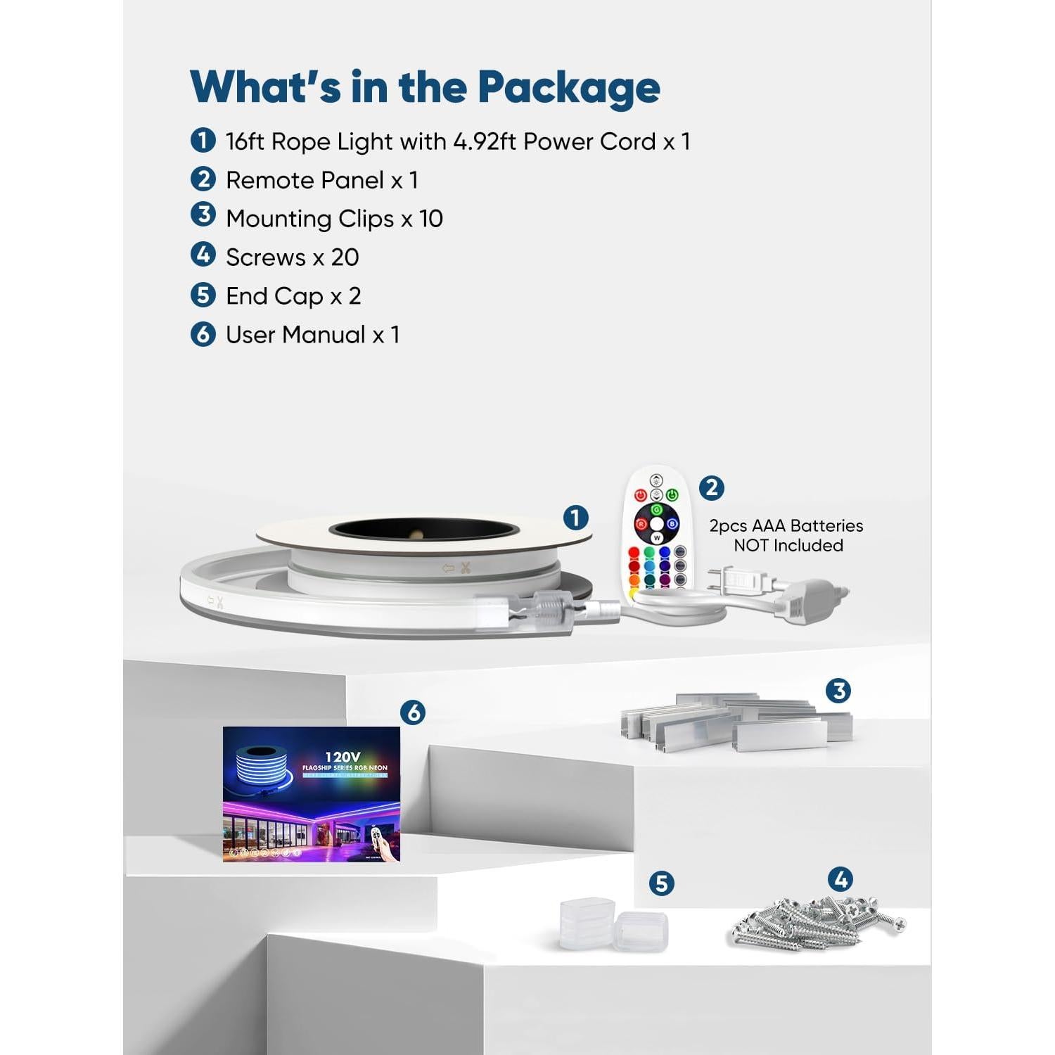 Tira LED Neón RGB 5m HelioRibbon Control Remoto IP65