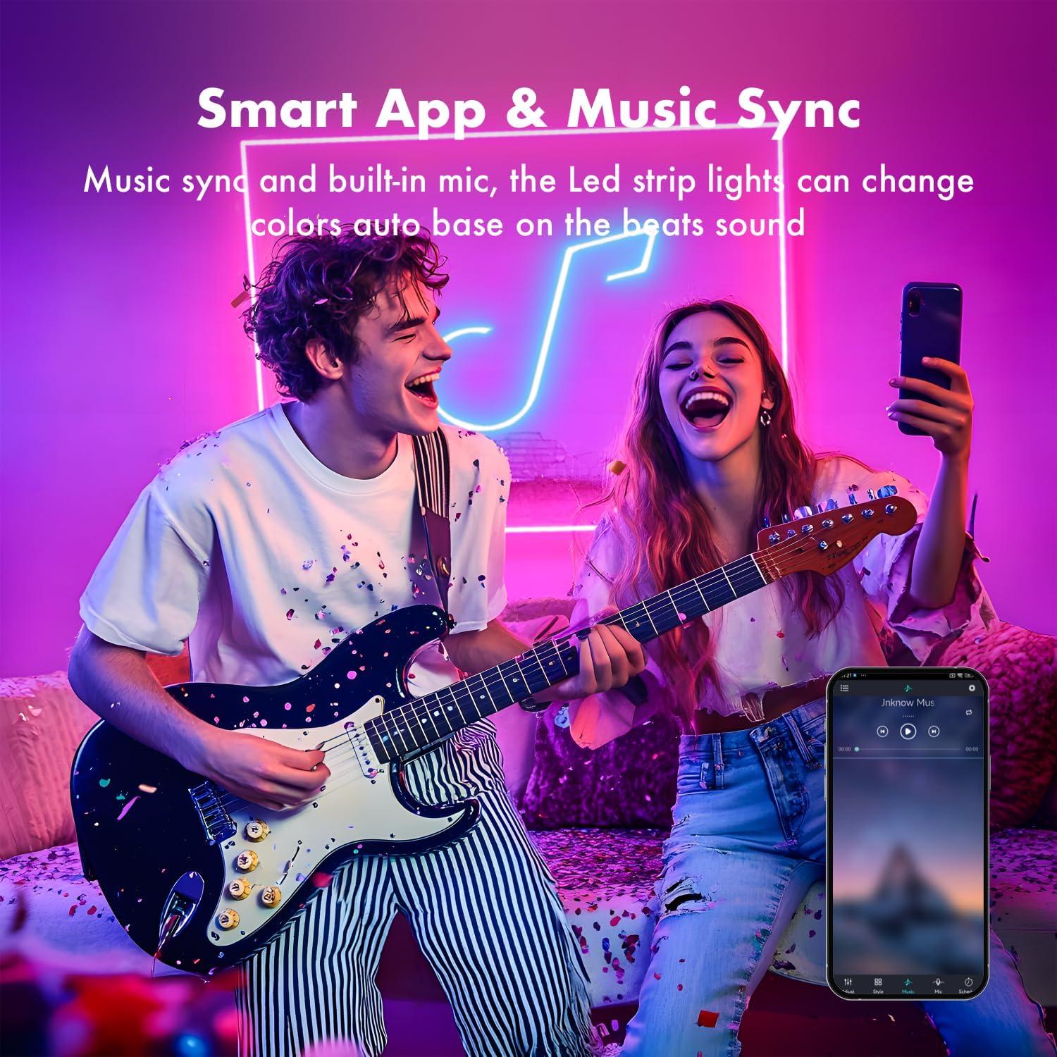 Luces LED de Cuerda Neón JIAMEI 20M RGB Control Remoto