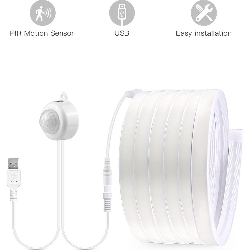 Tira LED Neón 3M CHNMALITAI Sensor Movimiento 6500K USB