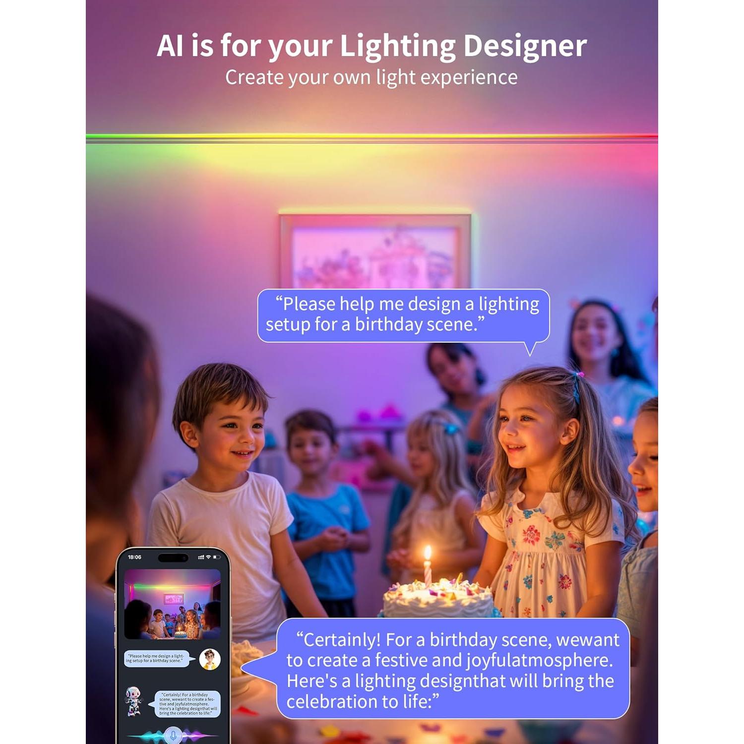 Luz de Neón LED Inteligente ISyncPlug 5m RGBIC Control App