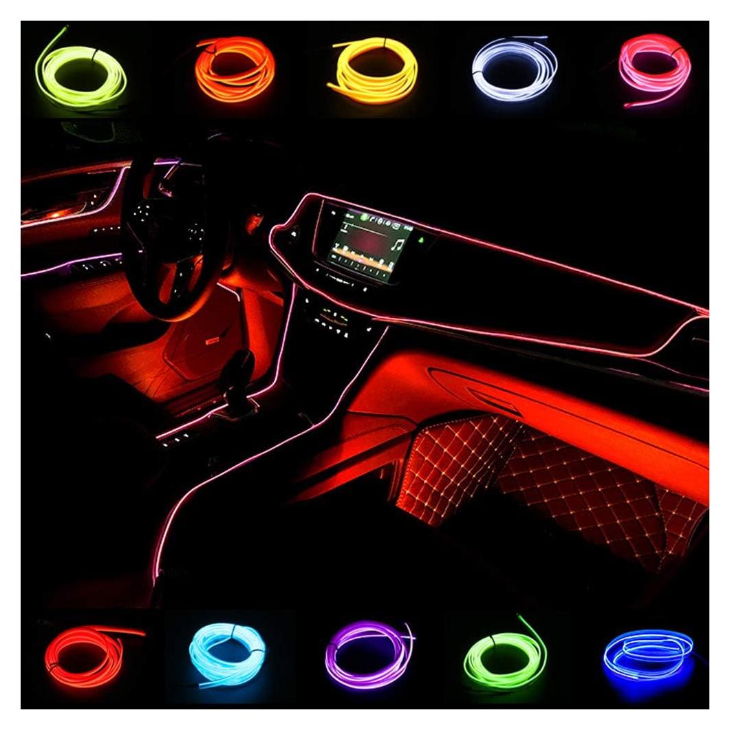 Luces de Coche ABALDI EL Wire 5m Rojo Flexible Impermeable