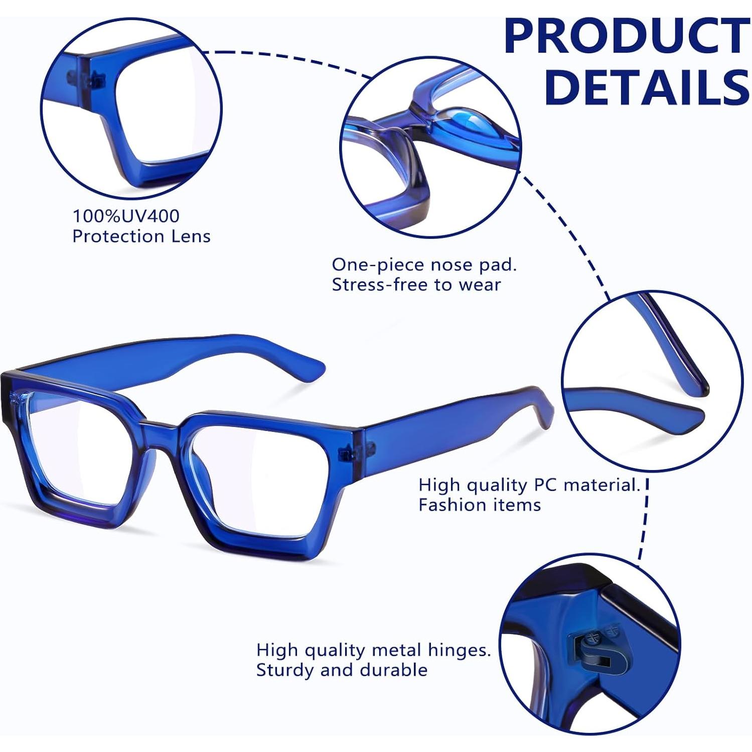 Gafas de bloqueo luz azul YDAOWKN gran tamaño mujer 54mm