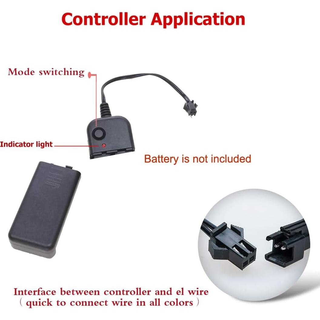 Alambre Neón Azul 5m TiTiToo Flexible para Decoración DIY