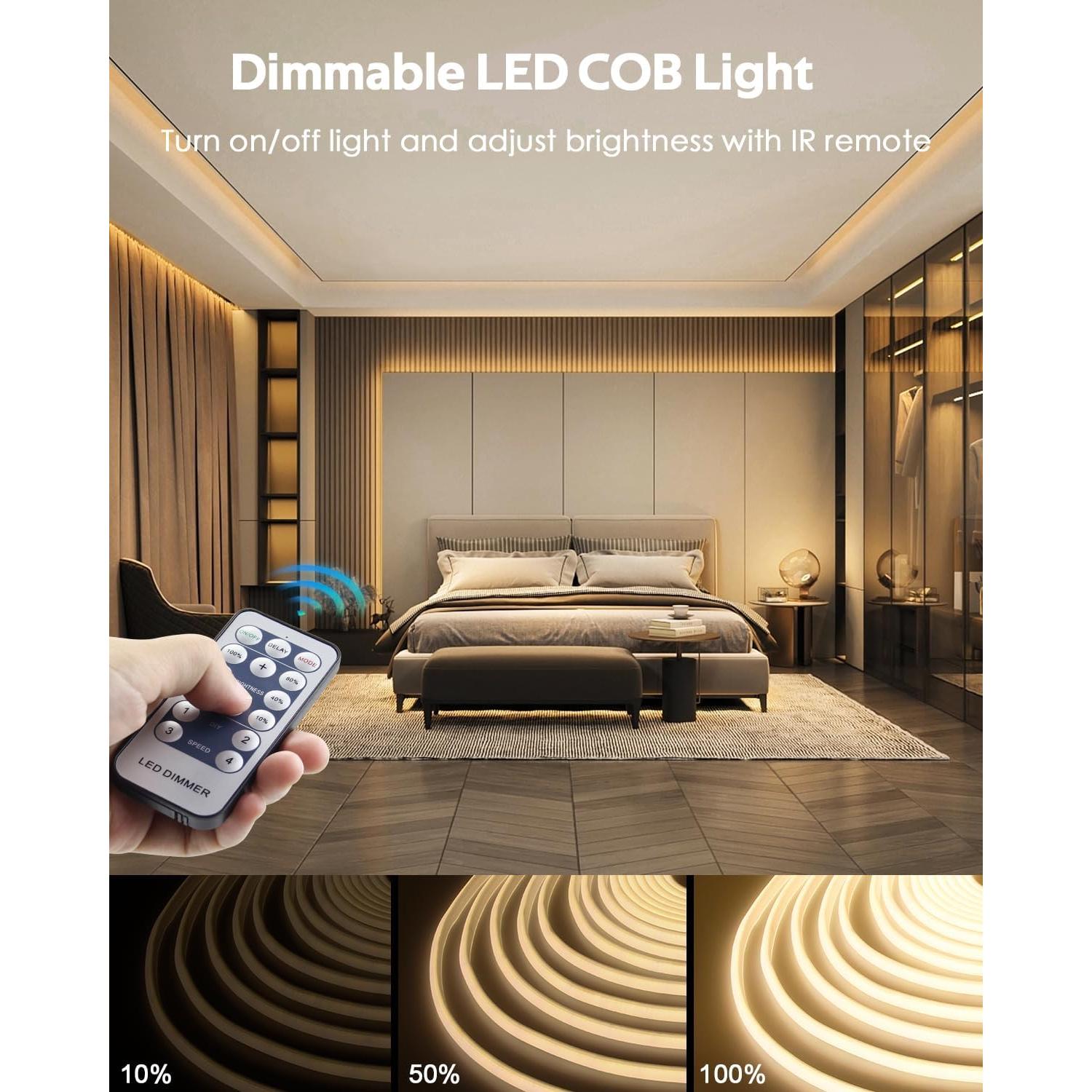 Tira LED COB 15M Samsion Regulable IP65 Blanco Cálido 3000K