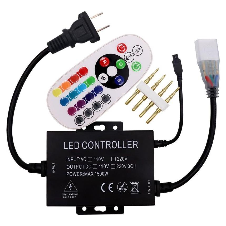 Controlador LED RGB XUNATA 1500W 24 Teclas 110-120V