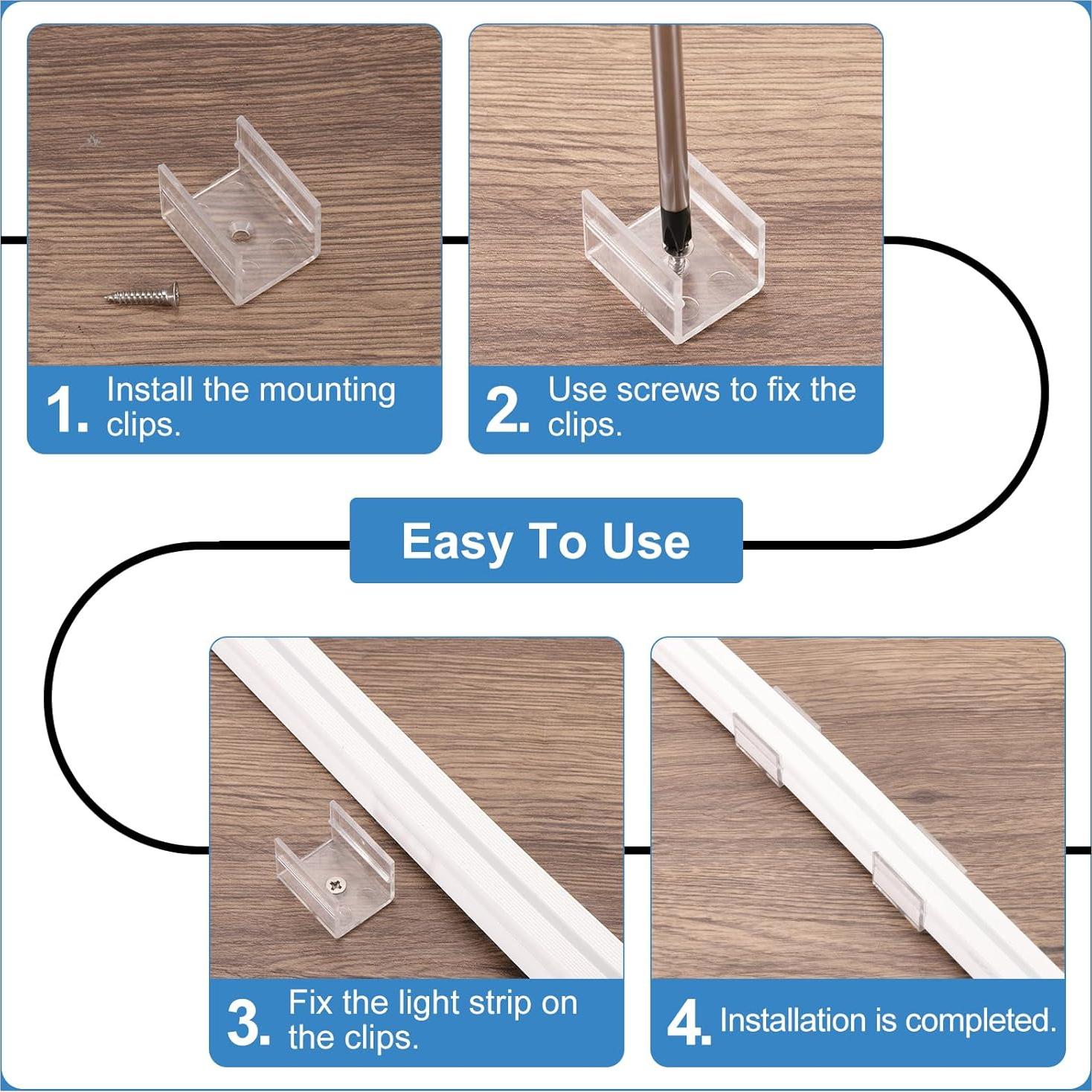Clips de Montaje para Tiras LED PATIKIL 36pcs 12-12.5mm