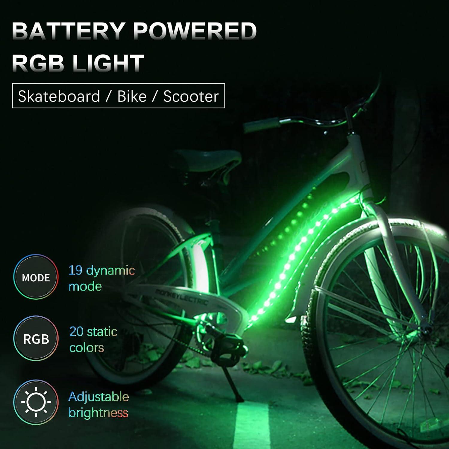 Luces LED para Bicicleta DANCRA RGB, Tira de 80cm Impermeable