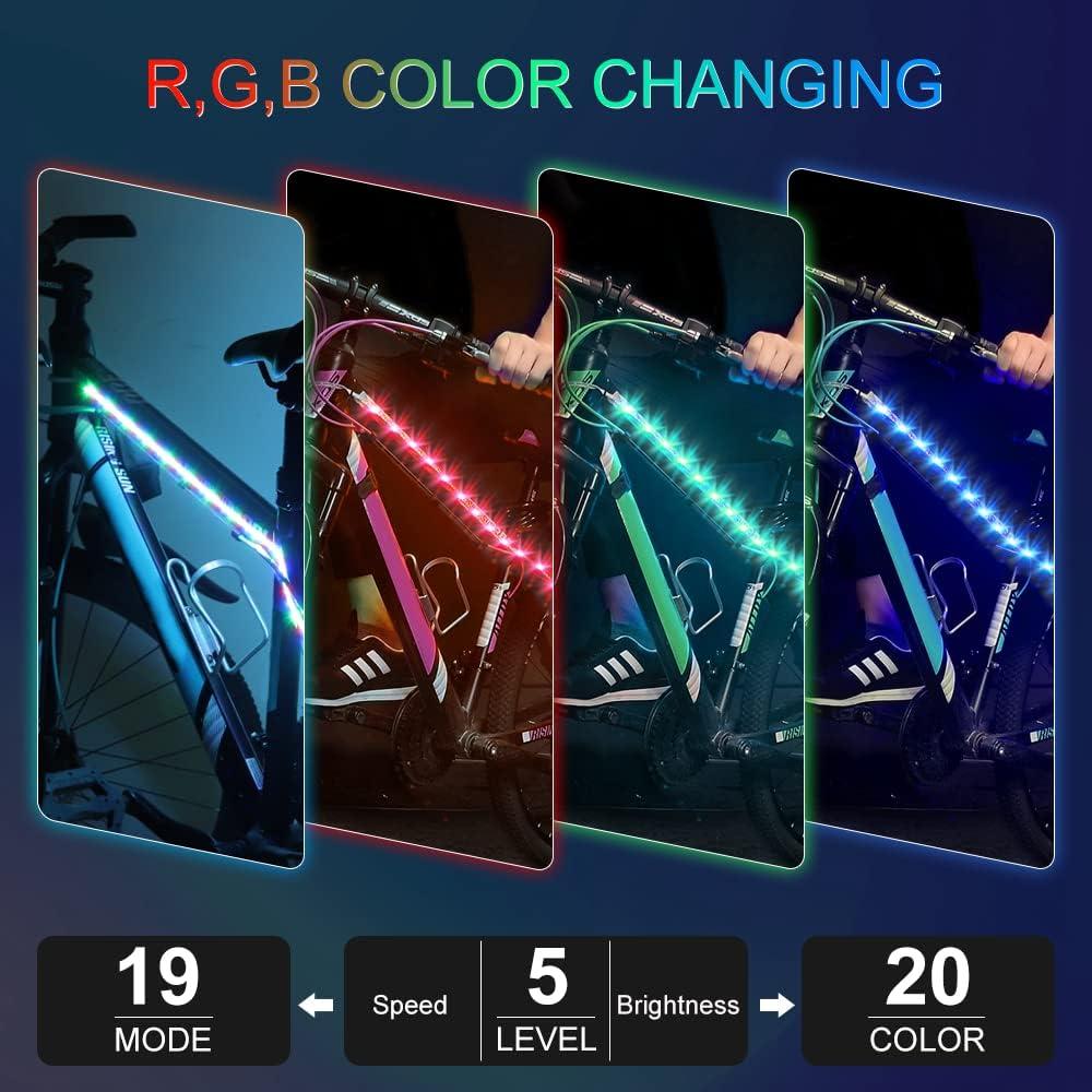Luces LED para Bicicleta DANCRA RGB, Tira de 80cm Impermeable