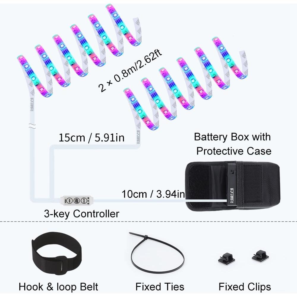 Luces LED para Bicicleta DANCRA RGB, Tira de 80cm Impermeable