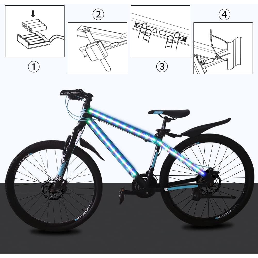 Luces LED para Bicicleta DANCRA RGB, Tira de 80cm Impermeable