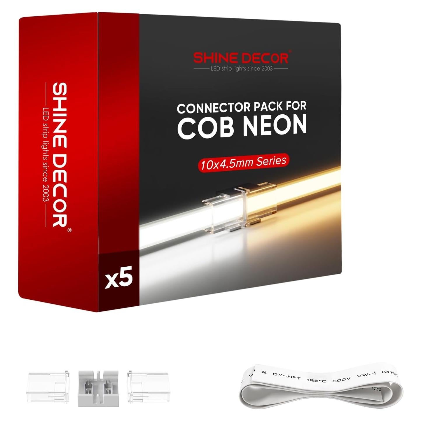 Conectores Shine Decor para Luz de Neón COB LED 10x4.5mm