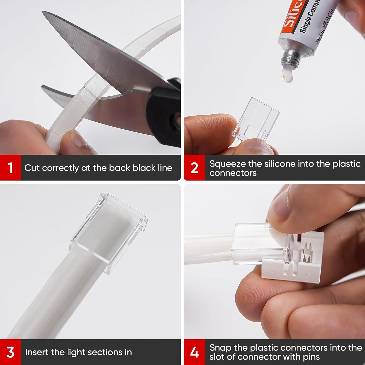 Conectores Shine Decor para Luz de Neón COB LED 10x4.5mm