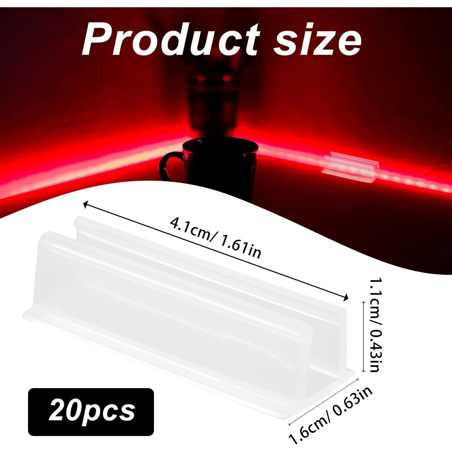 20 Clips de Montaje para Luces de Neón Govee - Acrílico Transparente