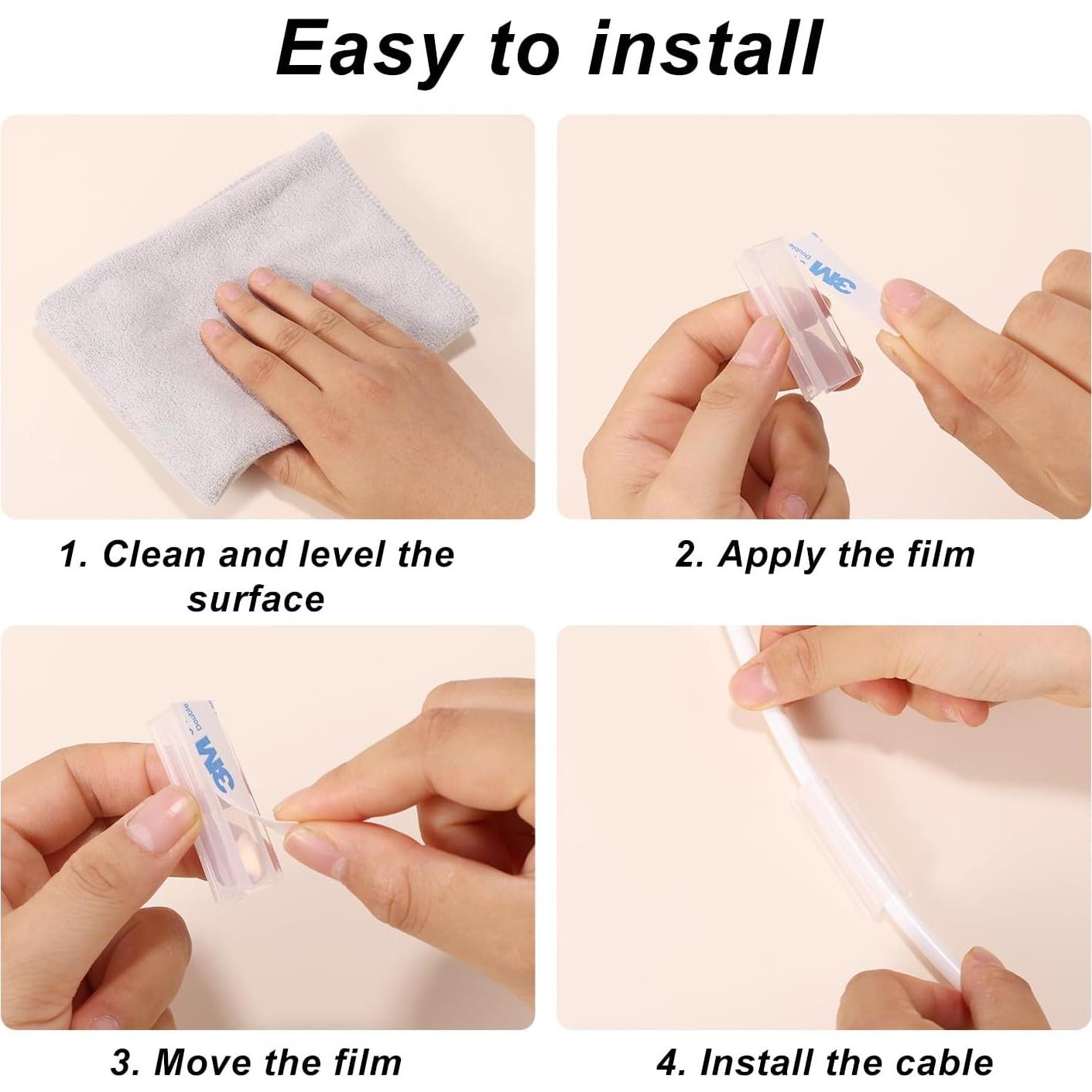 20 Clips de Montaje para Luces de Neón Govee - Acrílico Transparente