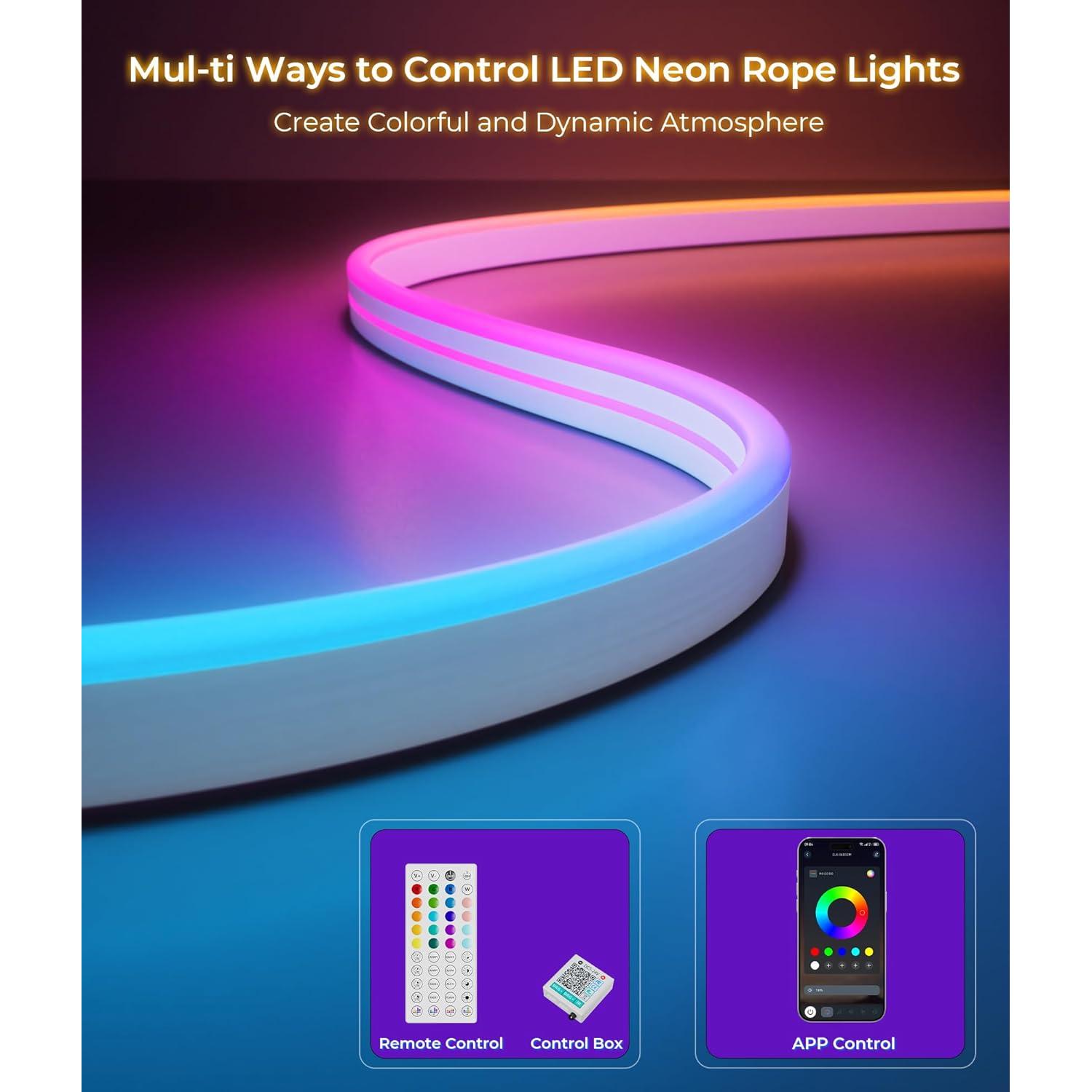 Tira de Luz LED Neón 5M DeckTok RGB Impermeable IP65