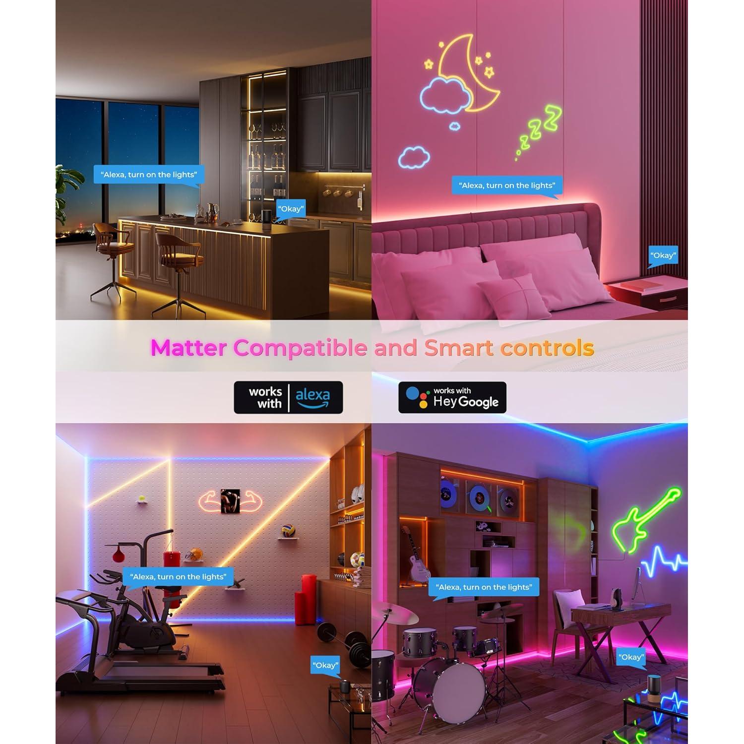 Tira de Luz LED Neón 5M DeckTok RGB Impermeable IP65