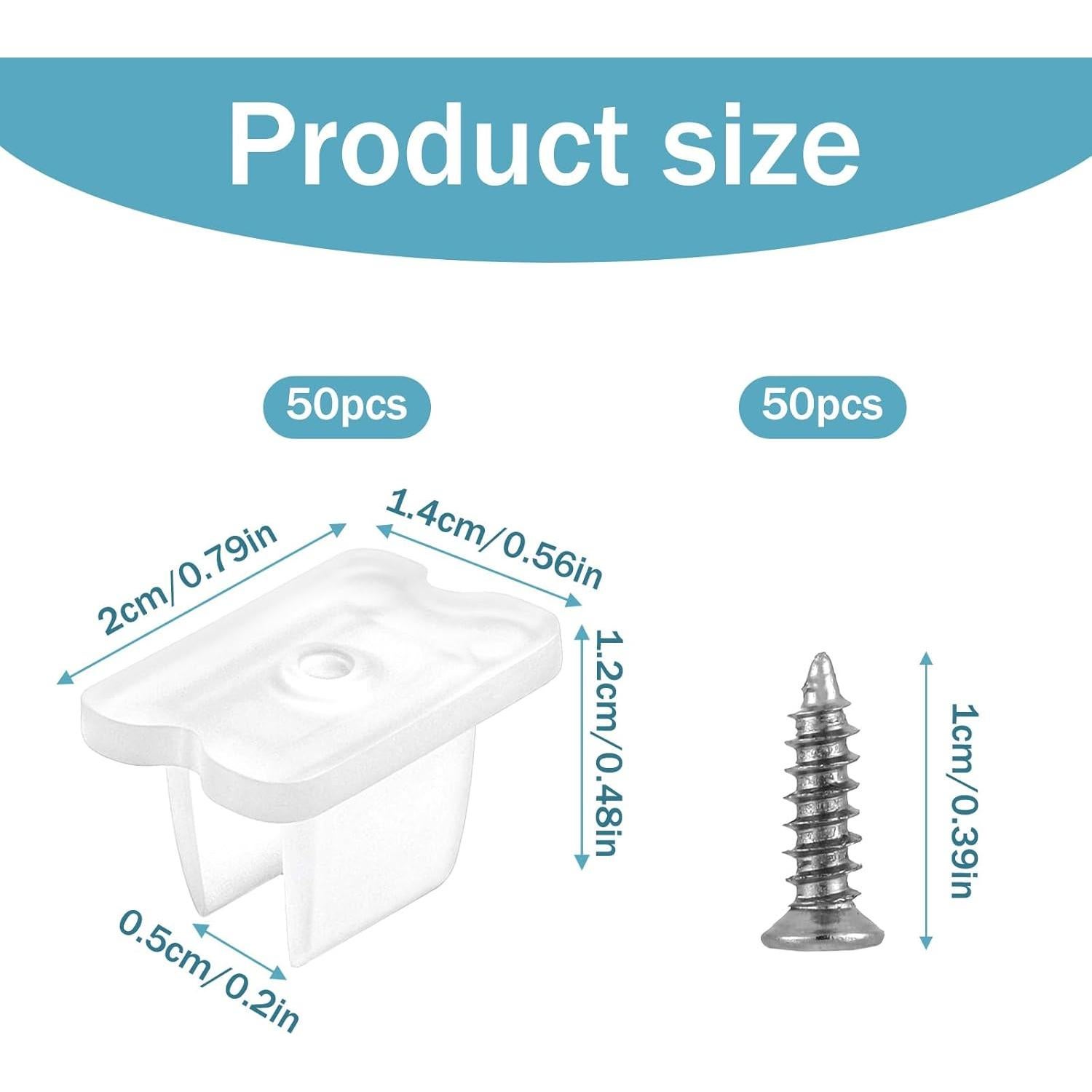 50 Clips de Luz LED Piriuuo para Tiras de 5-6mm Transparentes