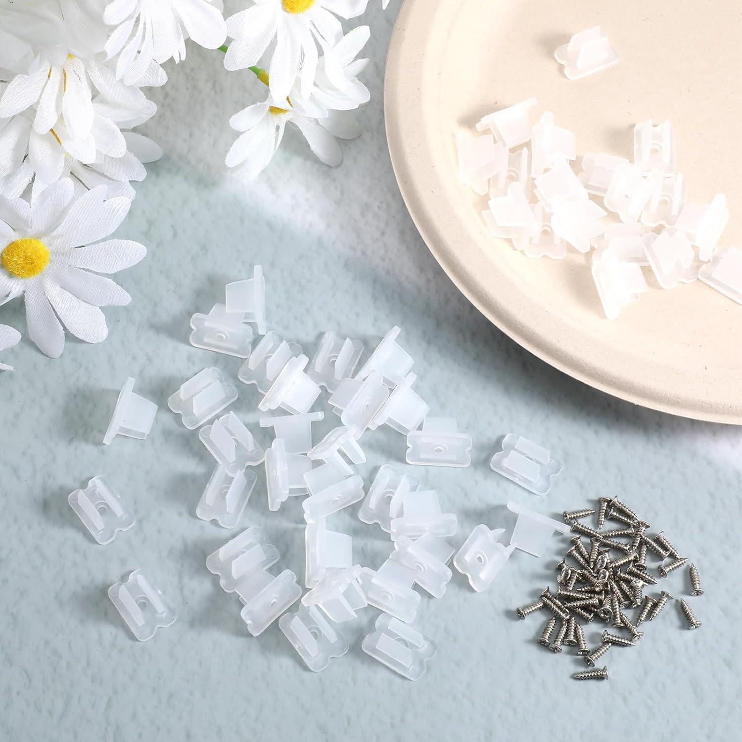 50 Clips de Luz LED Piriuuo para Tiras de 5-6mm Transparentes