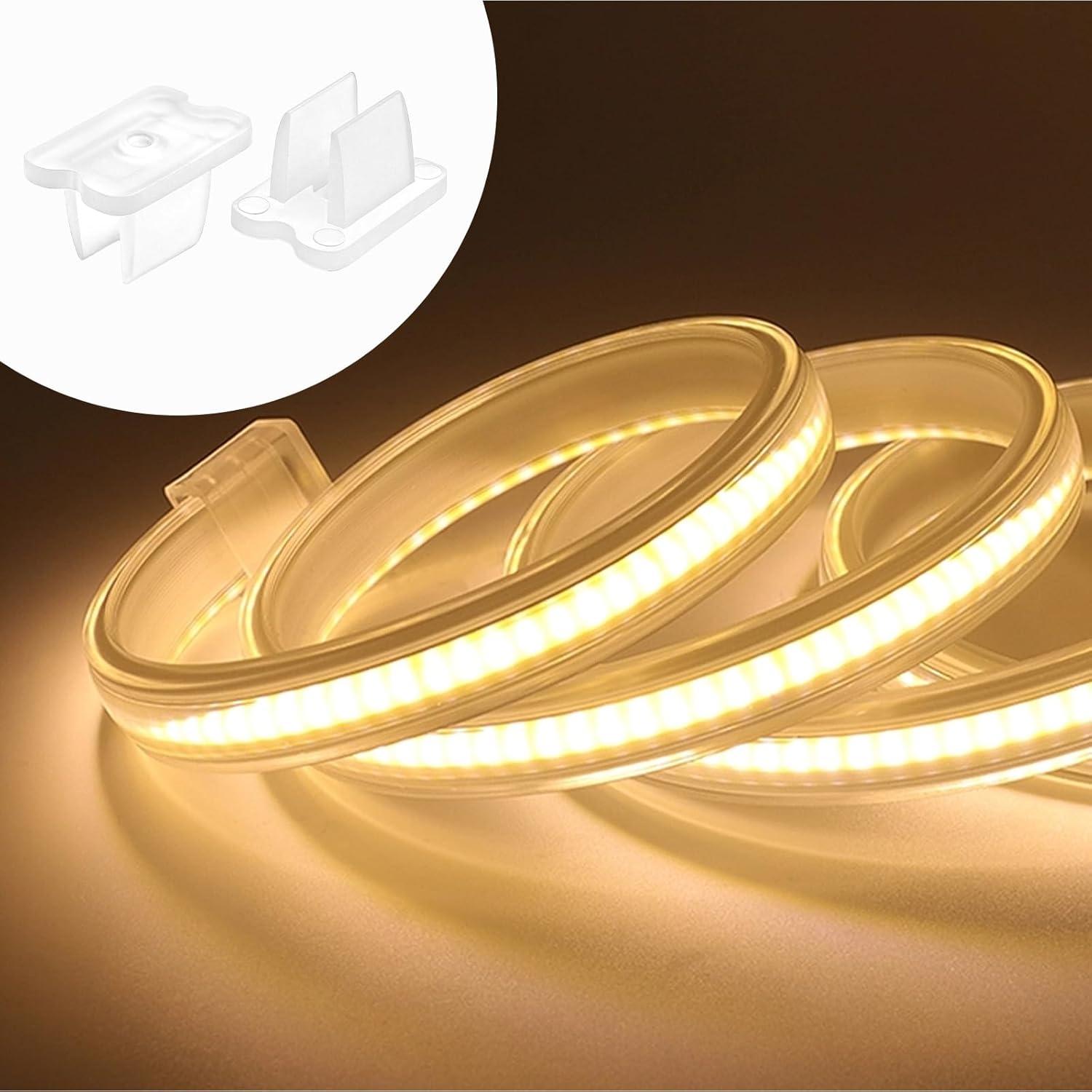 50 Clips de Luz LED Piriuuo para Tiras de 5-6mm Transparentes