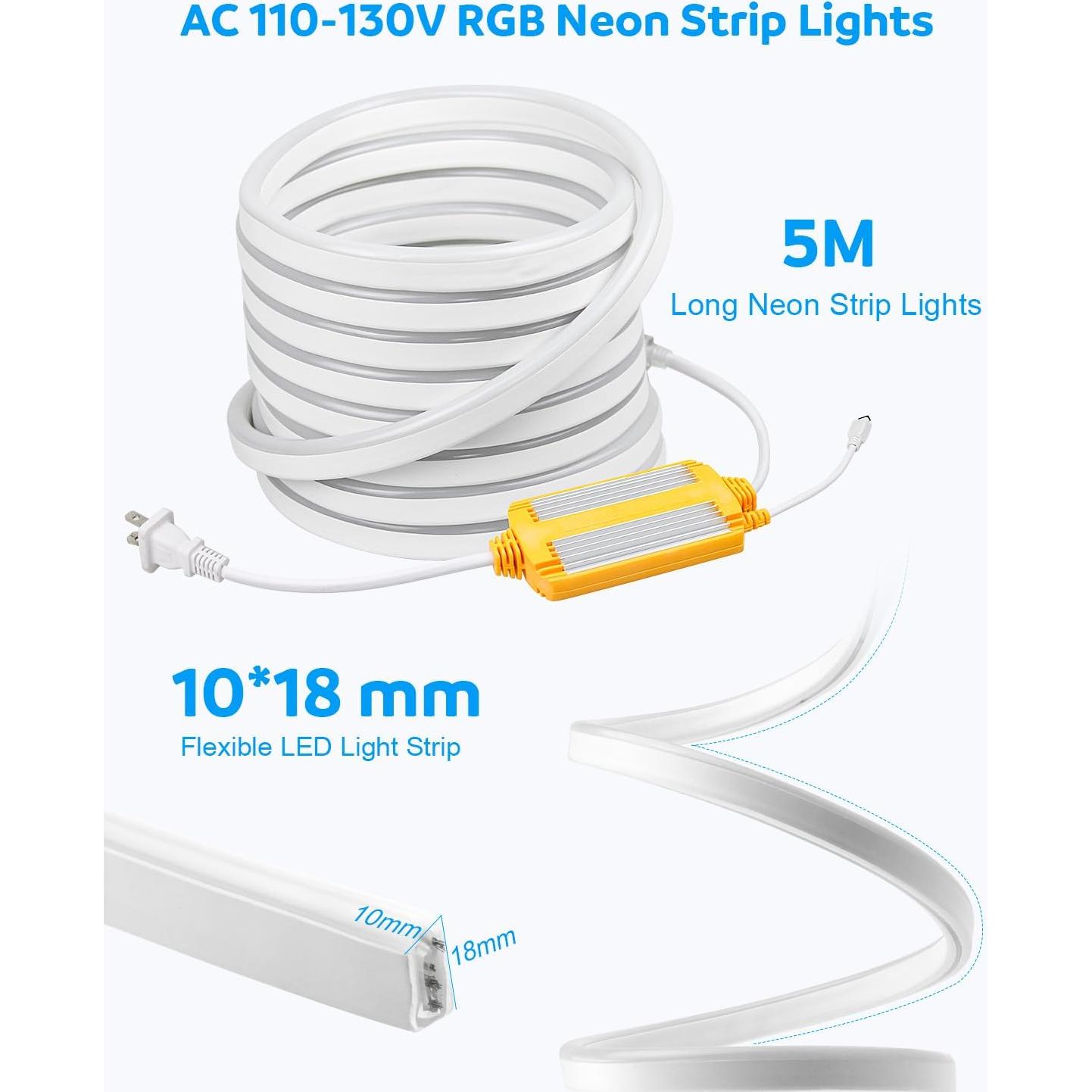 Cinta LED Neon RGB 5M Aclorol Impermeable Control Remoto