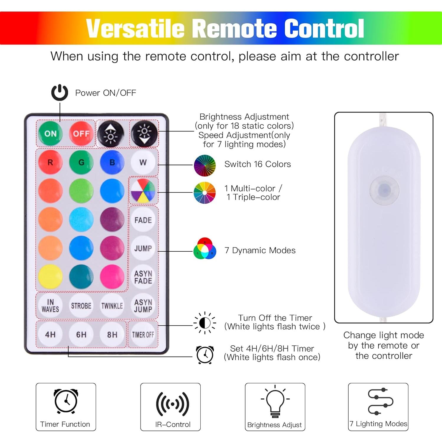 Luces de Cuerda LED 30m Nazuwke, 300 LEDs Multicolor IP68