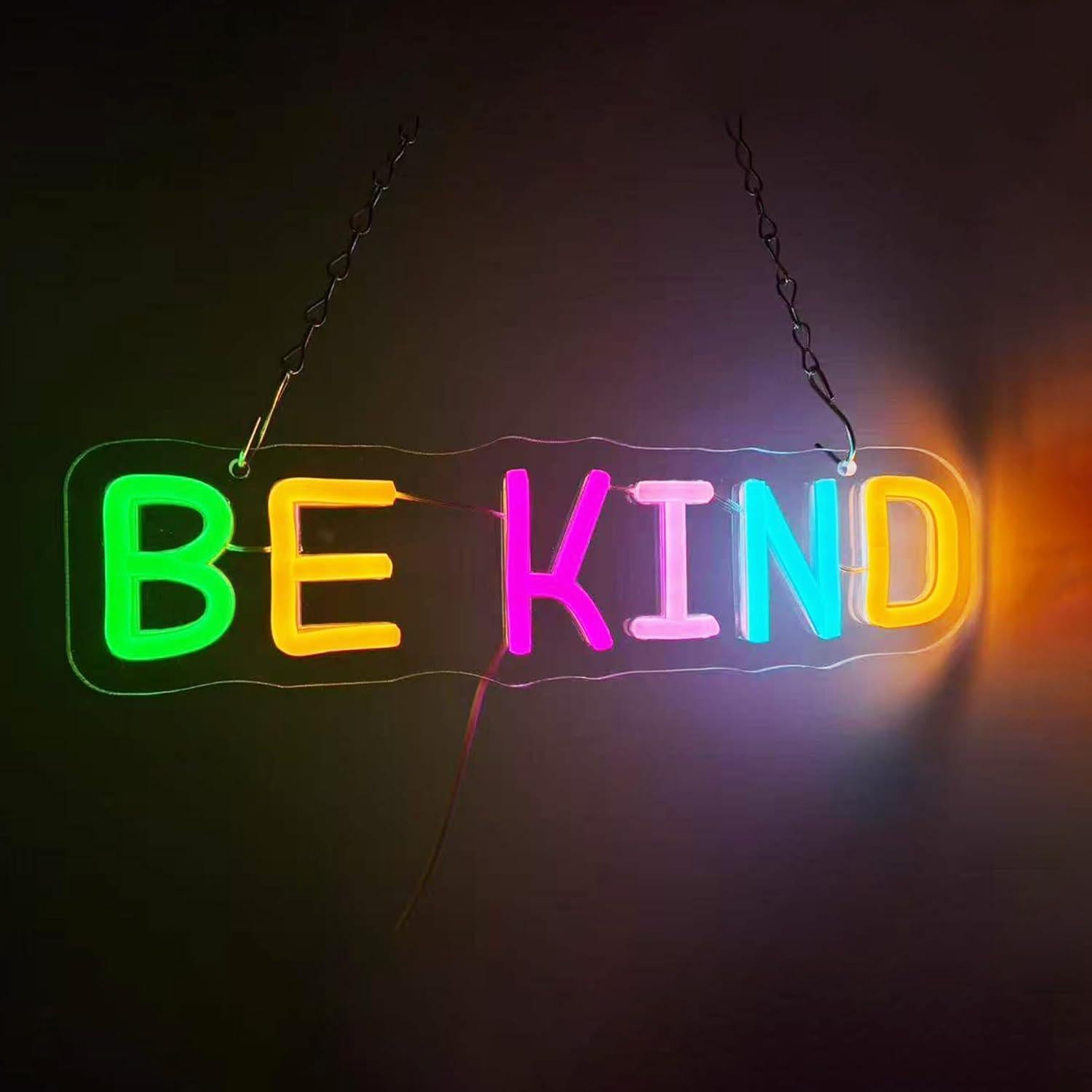 Señal de Neón LED Be Kind ASONGLIFE 33x32.5 cm Verde